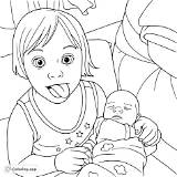 Playful Sibling Bond  Coloringapp sketch template