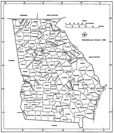 Georgia Counties Map - The Georgia Project of USGenWeb