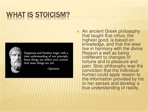 The philosophy of stoicism