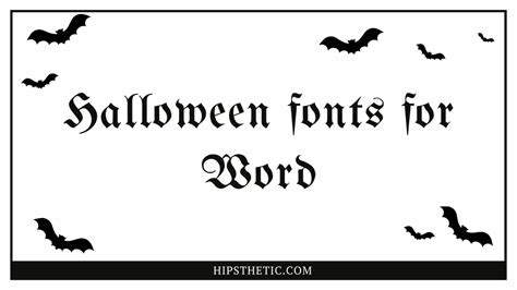 Halloween Fonts for Word - Hipsthetic