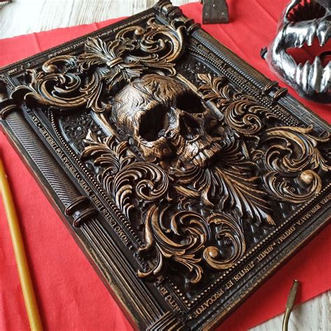 Human skull carved from wood sculpture of a wooden skull | Etsy