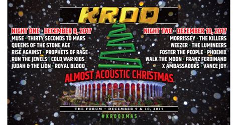 KROQ Almost Acoustic Christmas 2017 Lineup - Dec 9 - 10, 2017