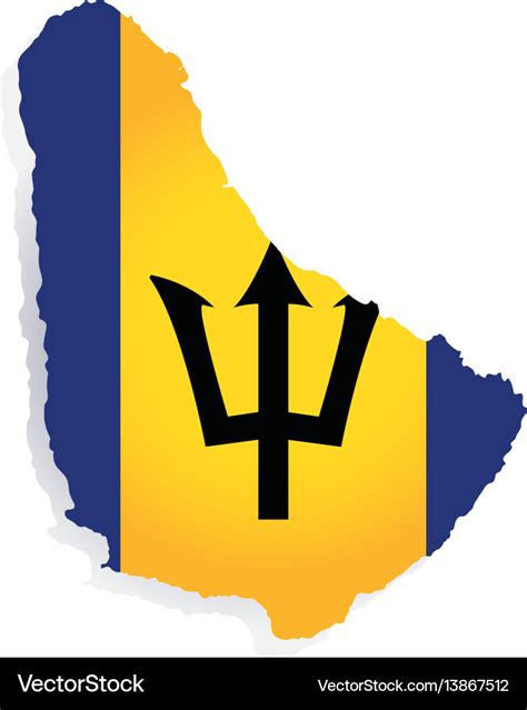 Barbados flag amp map Royalty Free Vector Image