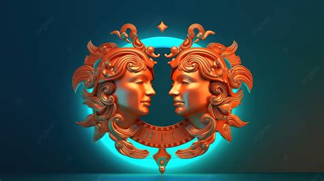 Stunning 3d Render Of Gemini Zodiac Symbol Background, Star 3d, Star Symbol, Astrology ...