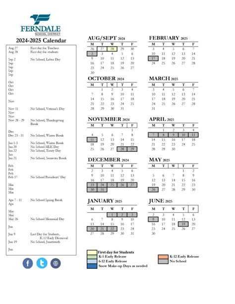 Navigating The Ferndale School District Calendar: A Guide For Parents, Students, And Staff ...