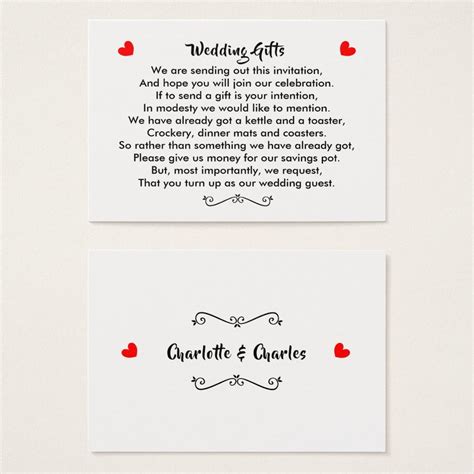 Wedding Cards with Red Hearts