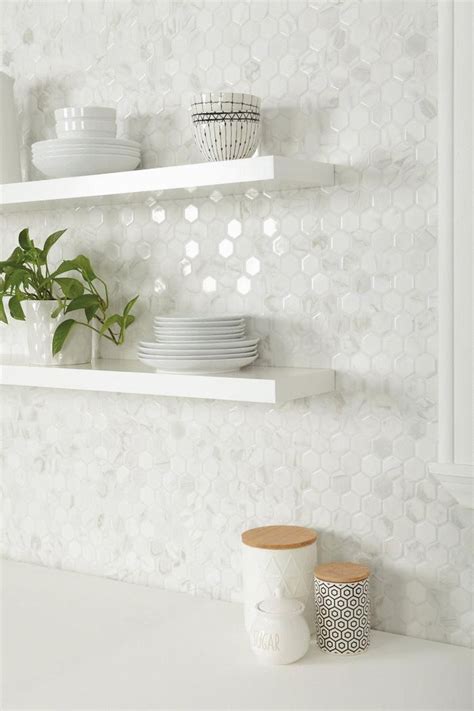 Marble Art 1.5 in. Hexagon Ceramic Mosaic | Floor and Decor | Kitchen ...