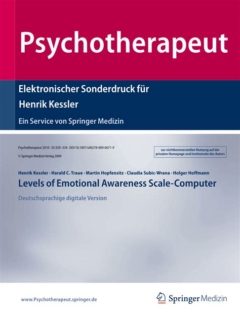 (PDF) Levels of Emotional Awareness Scale-Computer