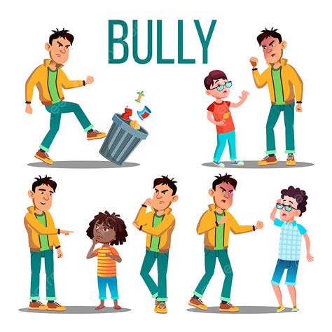 Child Bullying Clipart Transparent PNG Hd, Bully Child Vector Angry Bully Kid Teenager Victim ...