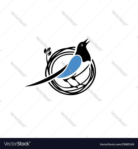 Blue-bird-nest-logo Royalty Free Vector Image - VectorStock