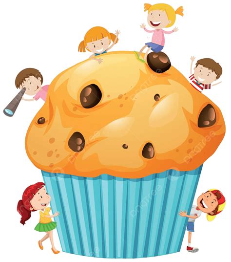 Niños Alrededor De Muffin Gigante Snack Boy Cake Vector PNG , Bocadillo, Chico, Pastel PNG y ...