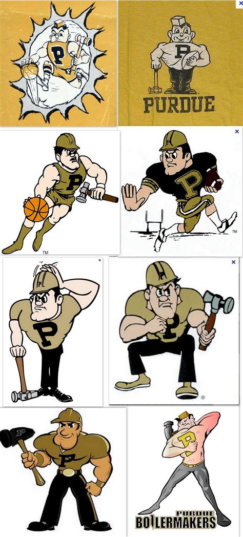 The many faces of mascot Purdue Pete. He was created in 1940 and started roaming the ...