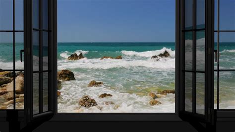 Looking Out Through Window At Sea In Summer Stock Motion Graphics SBV-309600551 - Storyblocks