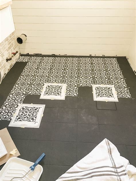 DIY Stencil Painted Tile Floors - Beauty For Ashes | Stenciled tile ...