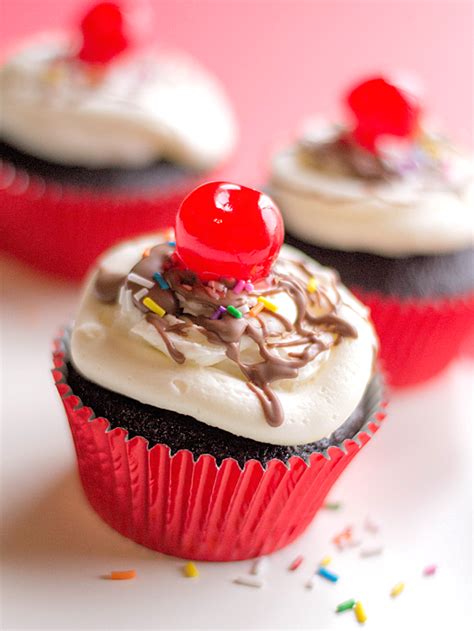 Hot Fudge Sundae Cupcakes - Our Kid Things