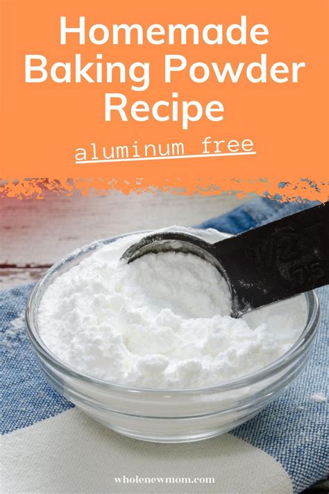 homemade baking powder recipe in a glass bowl with a spatula on the ...