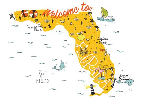 Florida Map Hand Drawn Illustration Vector 157254 Vector Art at Vecteezy