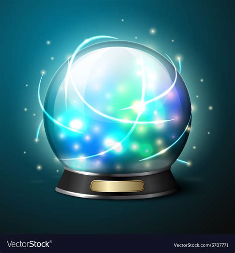 Bright glowing crystal ball for fortune Royalty Free Vector