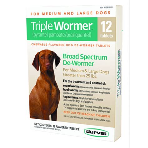 Triple Wormer Broad Spectrum Dewormer For Dogs 12 CT/OVER 25LB Dog Products - GregRobert