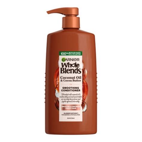 Garnier Whole Blends Coconut Oil and Cocoa Butter Smoothing Conditioner for Frizzy Hair, 26.6 fl ...