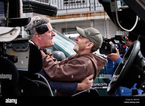 Storm Chaser Sean Casey greets fellow storm chaser and researcher Stock ...