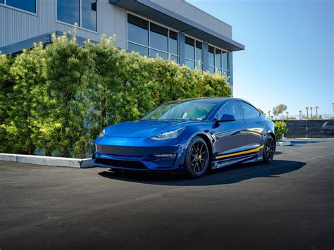 Jim Zeeb's Deep Blue Metallic Tesla Model 3 - UP Carbon Fiber Aero - Unplugged Performance