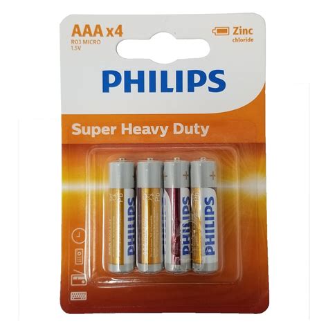 Philips AAA Zinc Chloride Triple A Batteries R03 1.5V Super Heavy Duty ...