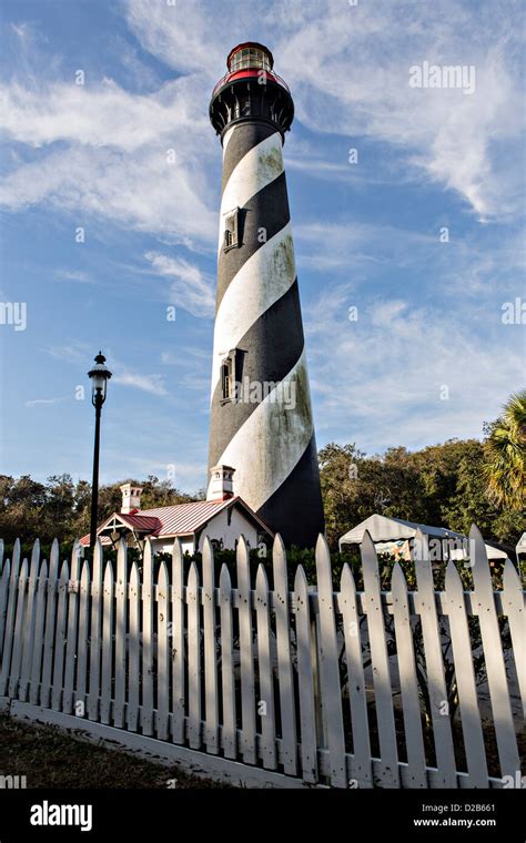 St. Augustine Lighthouse on Anastasia Island in St Augustine, Florida Stock Photo - Alamy