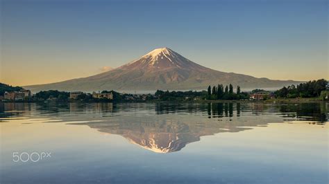 Mount Fuji reflected in Lake , Japan. | Mount fuji, Lake sunset, Fuji