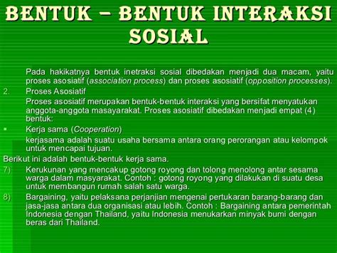 Bentuk bentuk interaksi sosial