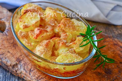 PATATE al FORNO con FORMAGGIO gratinate contorno facile