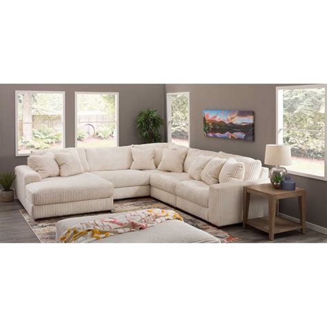 Lindyn Ivory 5PC Sectional with LAF Chaise | PP-211LC-5PC | AFW.com