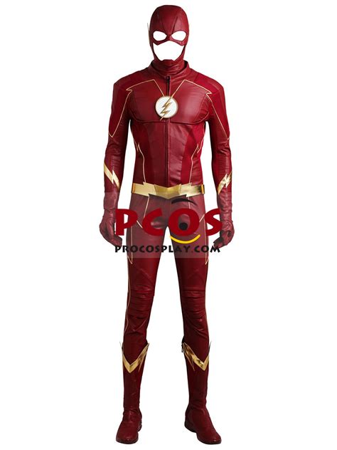 The Flash Season 4 Barry Allen Leather Hood Version Coaplay Costume For ...