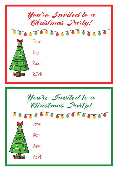 Christmas Invitations - 10 Free PDF Printables | Printablee