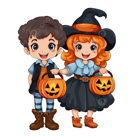 Cartoon Kids With Halloween Costume Holding Pumpkin Basket, Halloween Mummy, Funny Kids ...