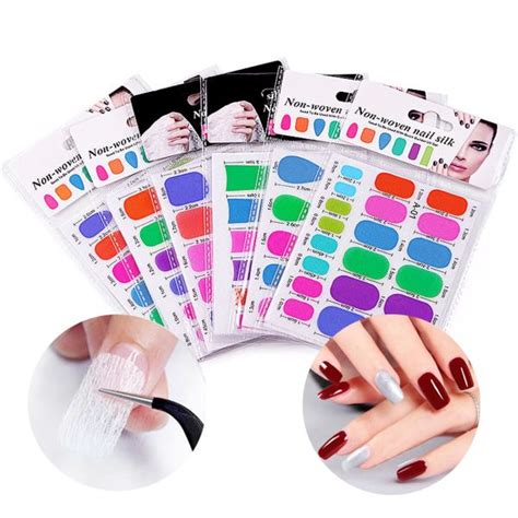 Fiberglass Nail Wrap, 12PCS Nail Extension Non-woven Silks Nail Art Tips Extended DIY Tools ...