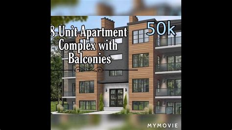 8-Unit Apartment Complex with Balconies | Bloxburg Speed Build - YouTube