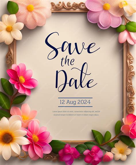 Premium PSD | Beautiful floral wedding invitation card template free psd