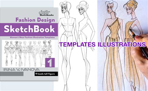 Fashion Design Sketchbook: Women’s Wear Fashion Illustration Templates. 9 heads tall figure ...