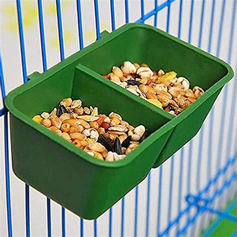 Online Store: 2-In-1 Double Trough Bird Seed Food Feeding Dish Water Feeder Bowl For Parrot ...