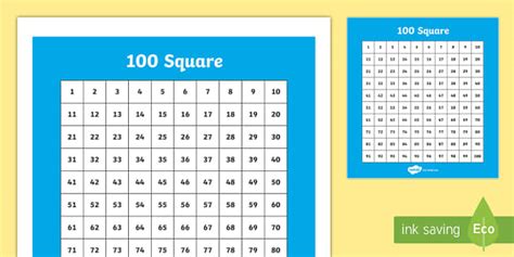 Number Chart 100 | Twinkl Canada Maths Resources - Twinkl