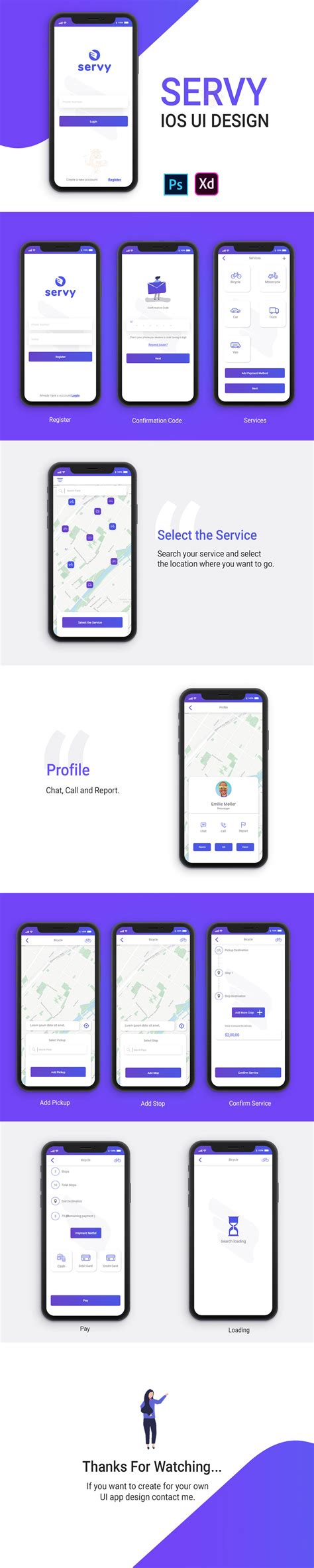 UI UX mobile app design for servy online delivery app on Behance