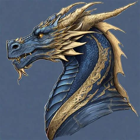 Concept design of a dragon. Dragon head portrait. Si...