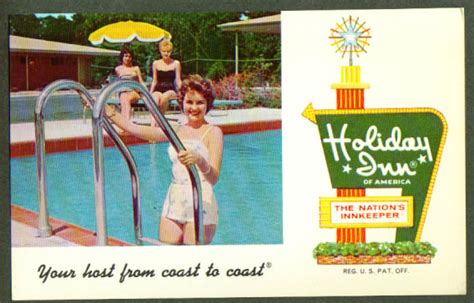 Pool Holiday Inn Milan TN postcard 1950s