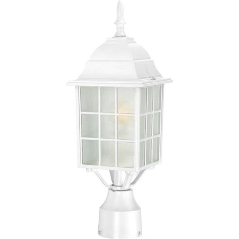 Filament Design 1-Light Outdoor White Post Light-HD-604907 - The Home Depot