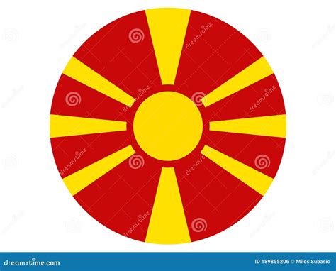 Circle Flag of North Macedonia on White Background Stock Vector ...