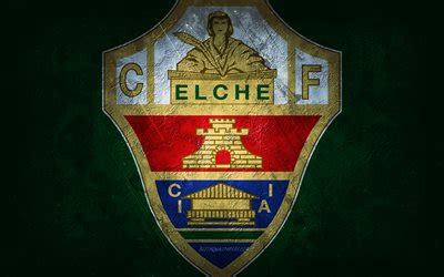 Download wallpapers Elche CF, Spanish football club, green stone background, Elche CF logo ...