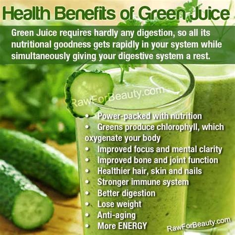 the health benefits of green juice and cucumber are shown in this advert