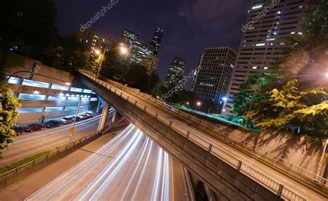 Interstate 5 Travels Underneath Roads Parks Buildings Seattle Wa ...