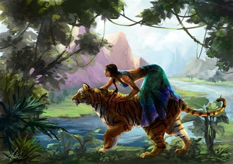 tiger and her lady by agathexu on DeviantArt